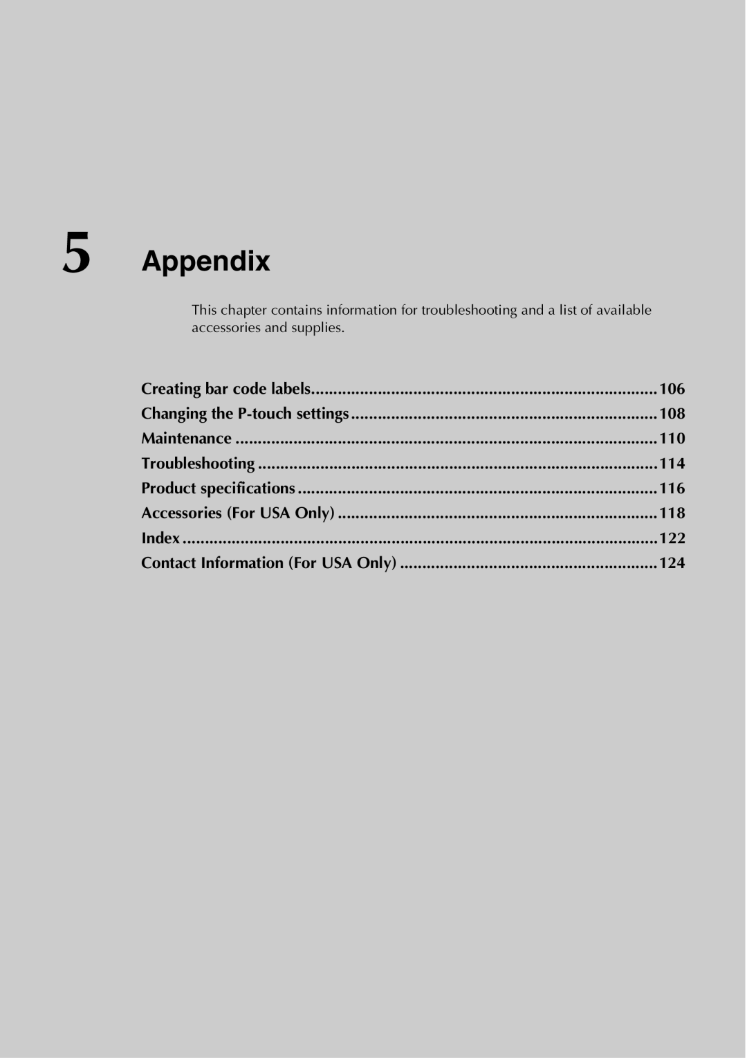 Brother PT-9500PC manual Appendix 