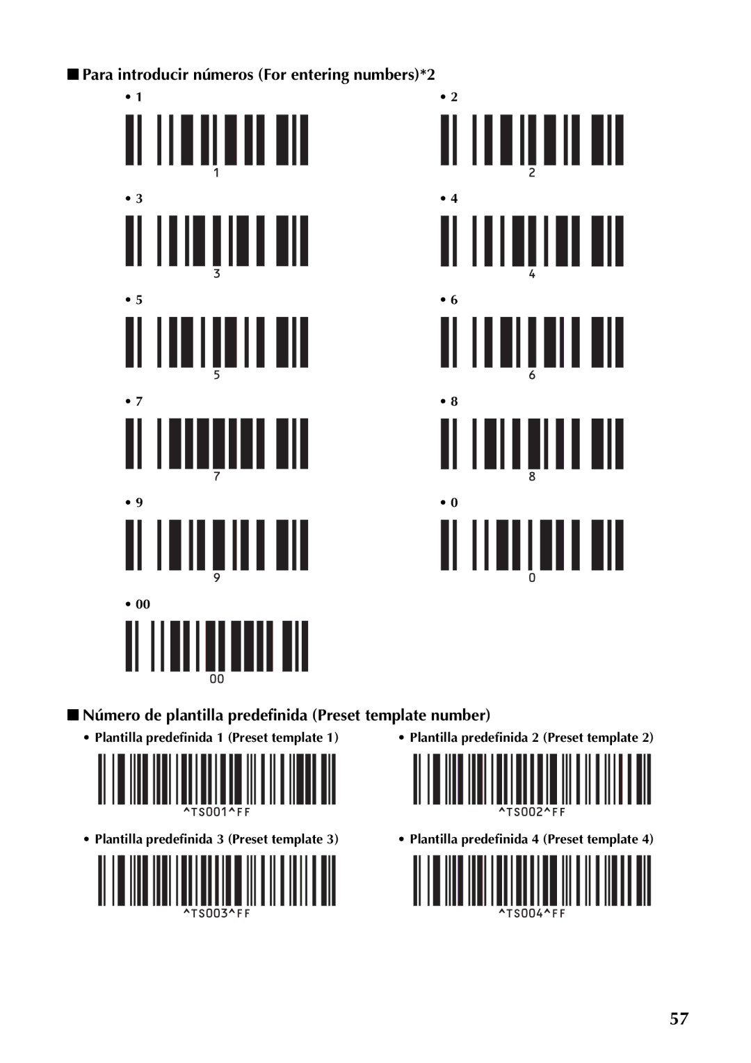 Brother PT-97OOPC manual Plantilla predefinida 1 Preset template, Plantilla predefinida 3 Preset template 