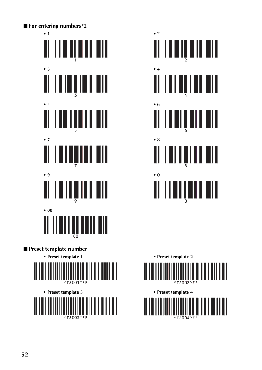 Brother PT-97OOPC manual For entering numbers*2 Preset template number 