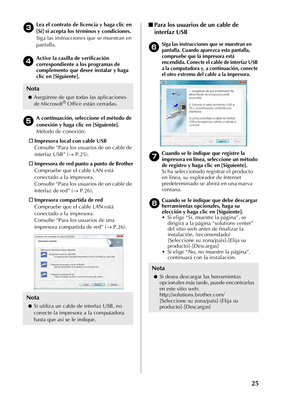 Brother PT-97OOPC manual Para los usuarios de un cable de interfaz USB 