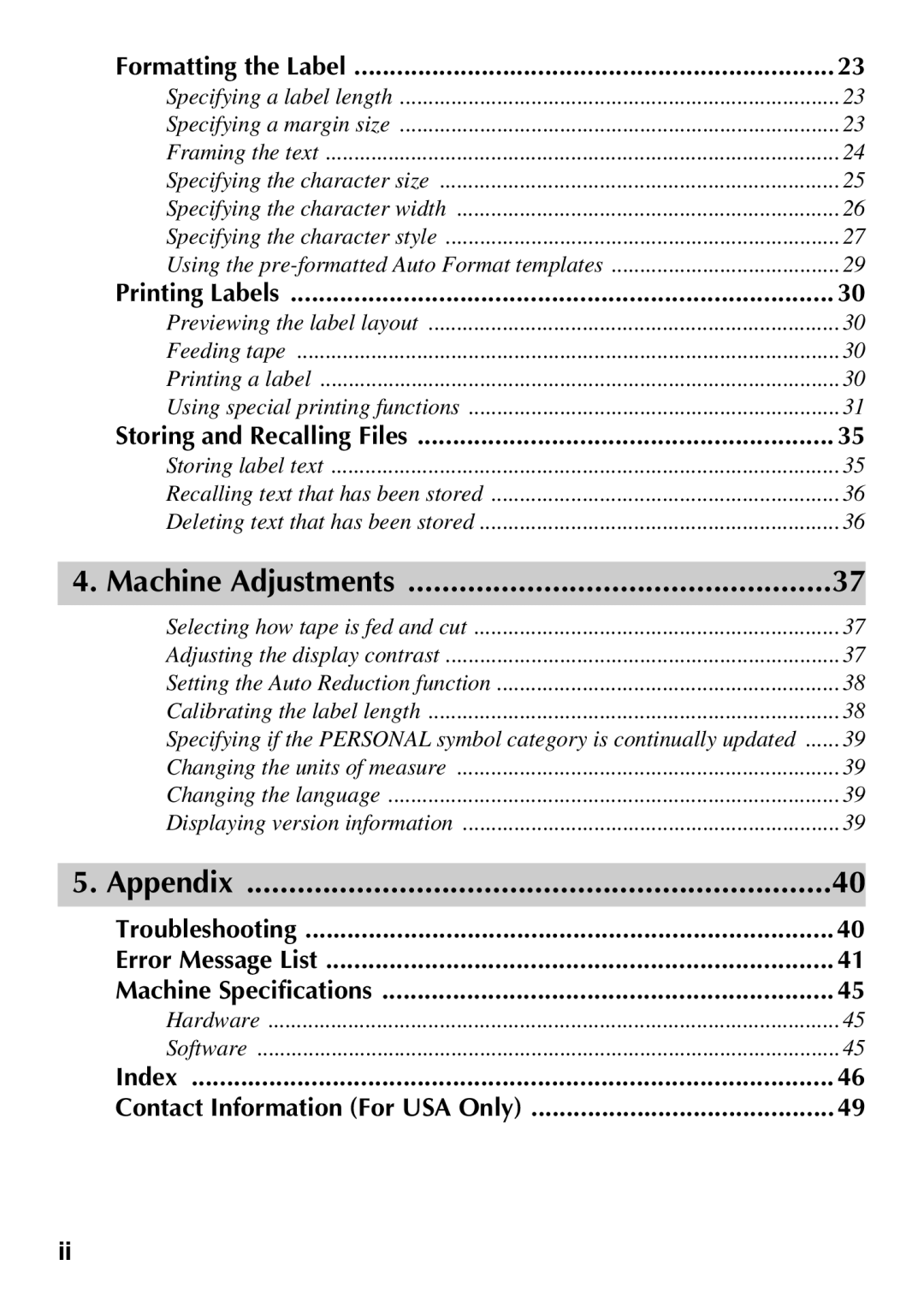 Brother PT Series manual Machine Adjustments 