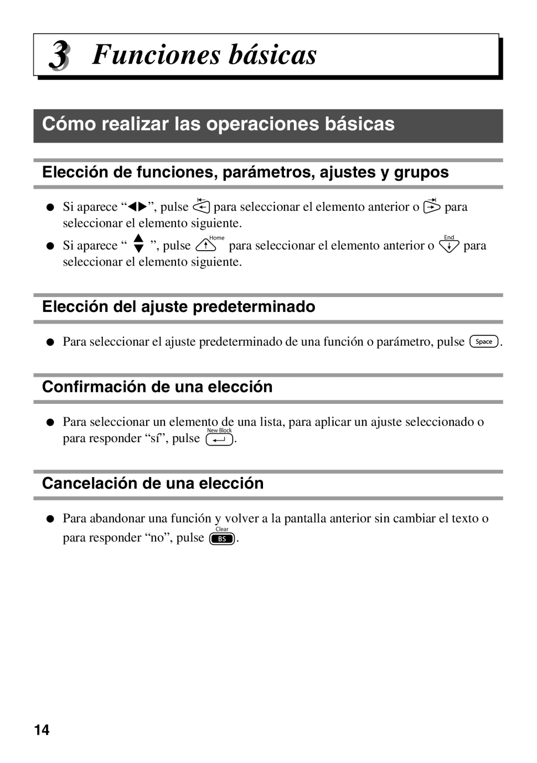 Brother PT Series manual Funciones básicas, Cómo realizar las operaciones básicas 