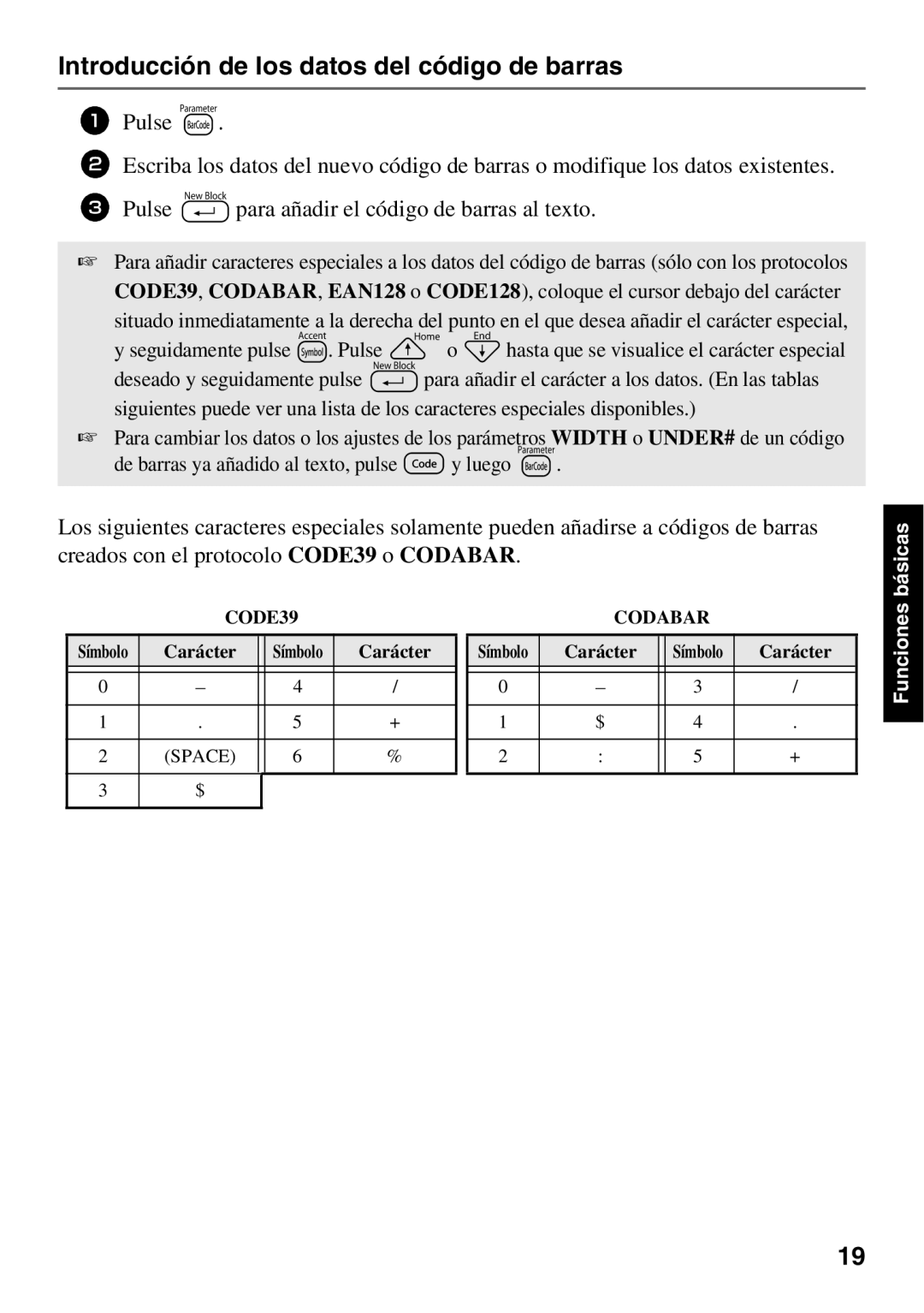 Brother PT Series manual Introducción de los datos del código de barras 