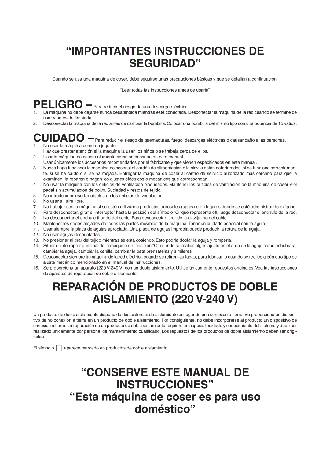 Brother PX-200 instruction manual Conserve Este Manual DE Instrucciones 