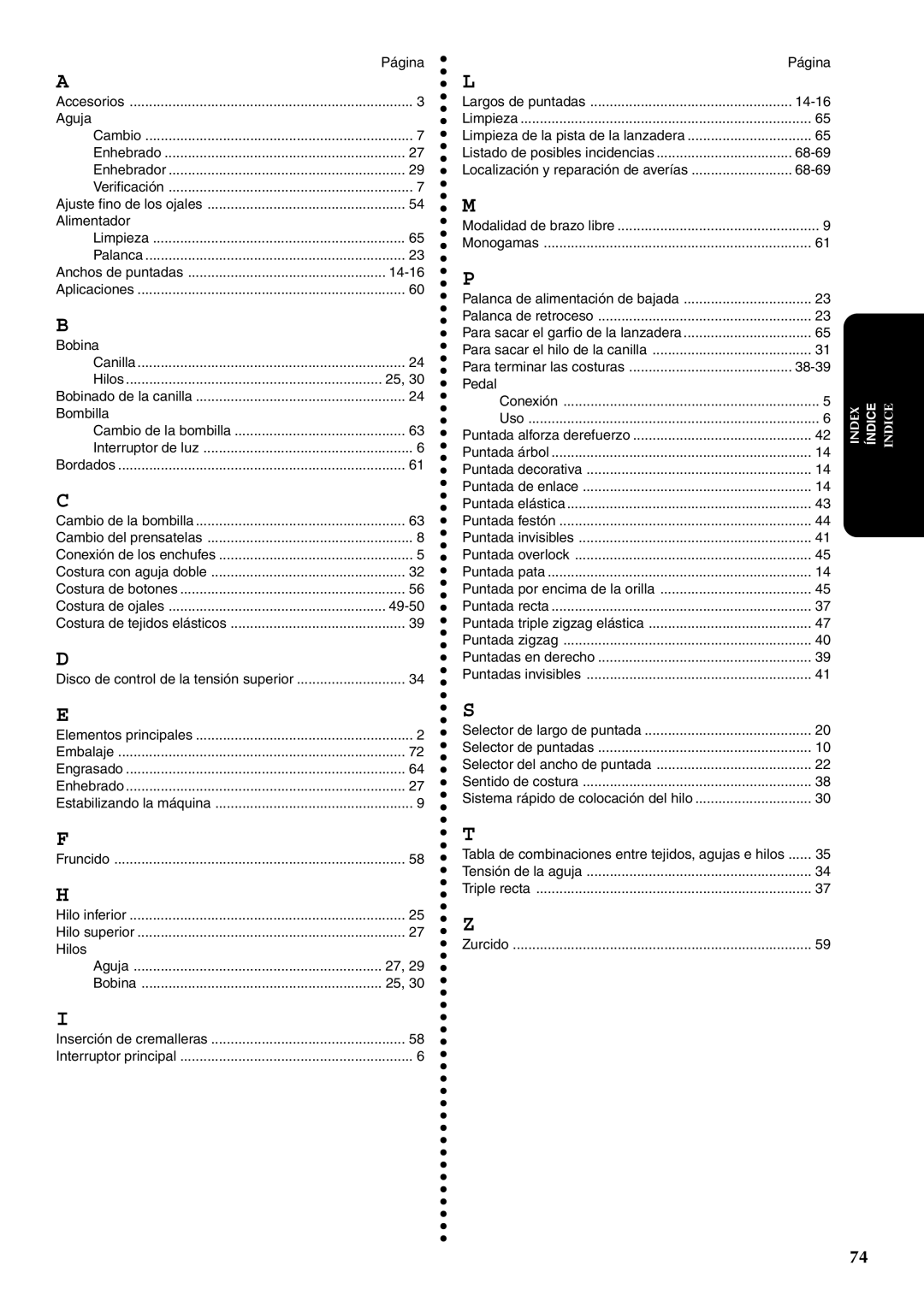 Brother PX-200 instruction manual Aguja 