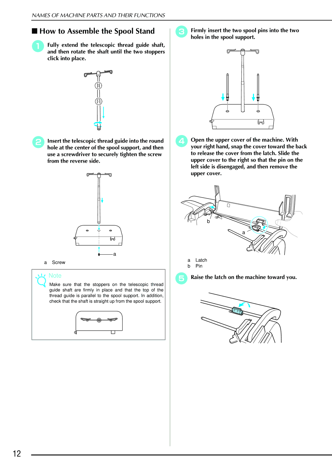 Brother QC 1000 operation manual How to Assemble the Spool Stand, Screw 