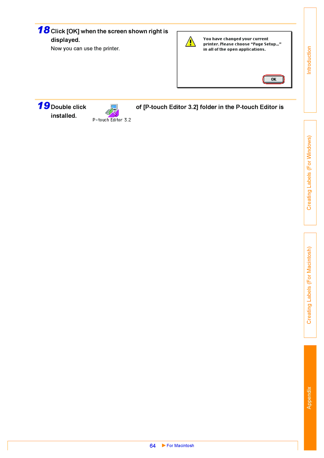 Brother QL-550, QL-500, QL-650TD appendix 18Click OK when the screen shown right is displayed 