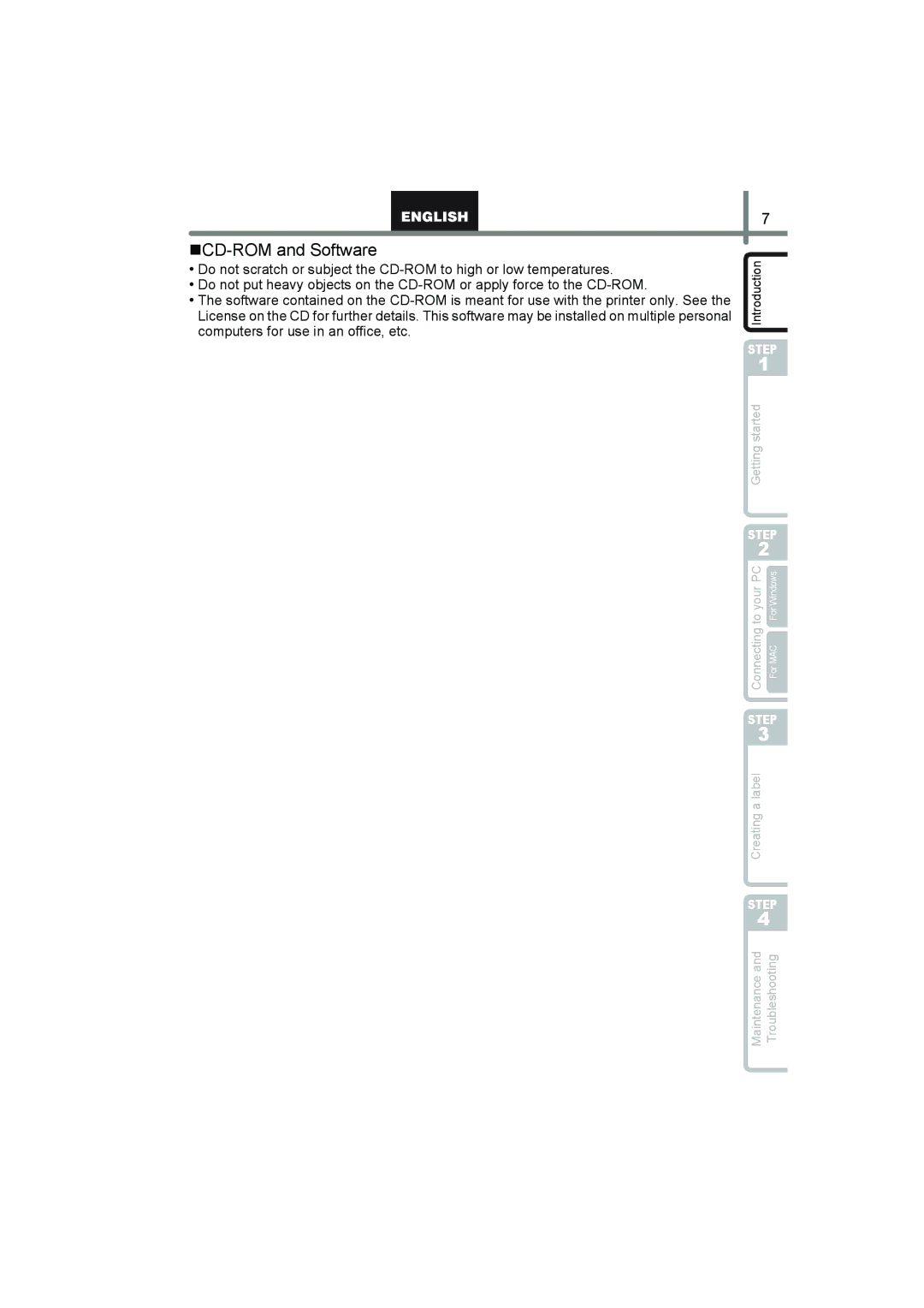 Brother QL-560 manual „CD-ROM and Software 