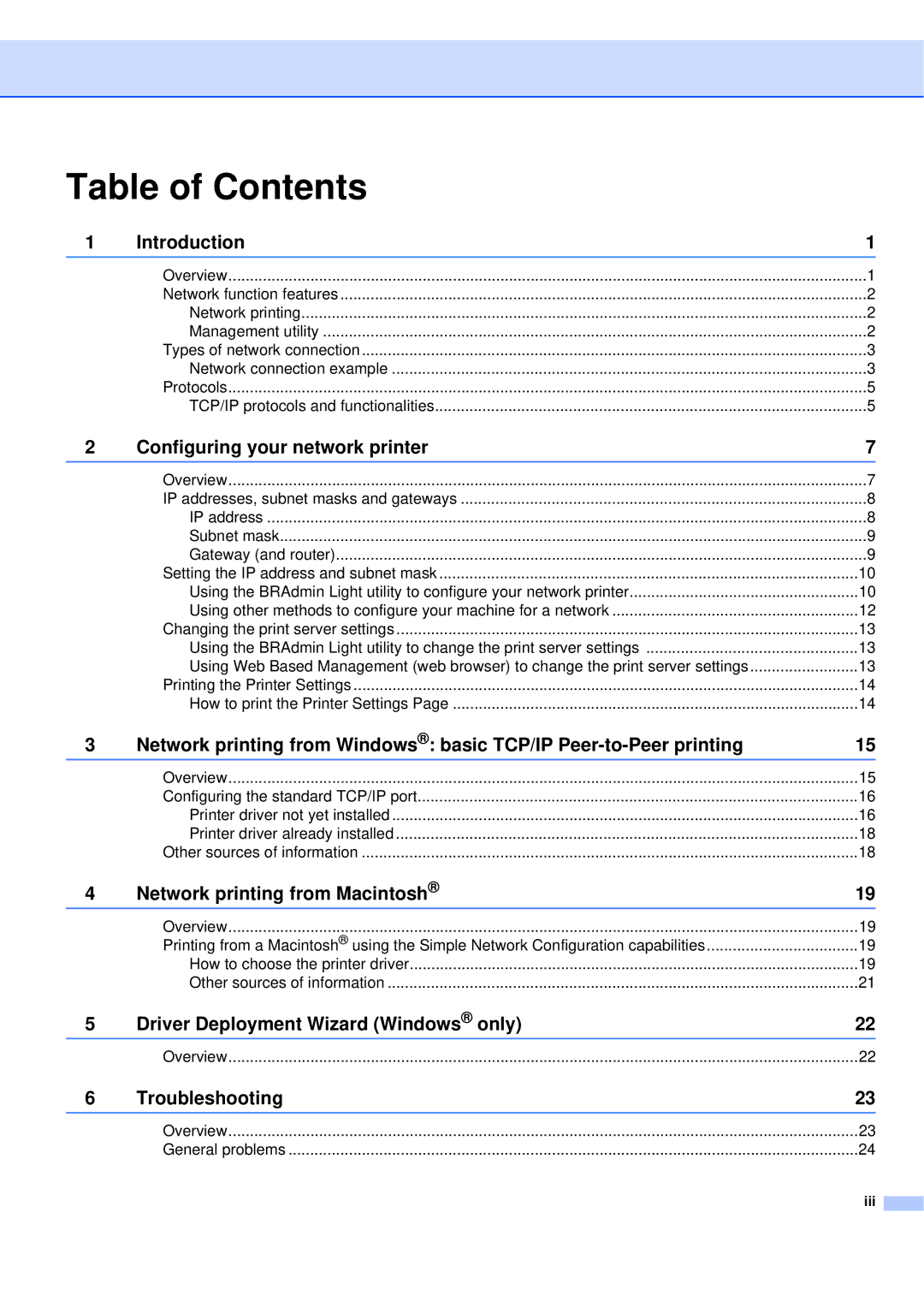 Brother QL-580N manual Table of Contents 