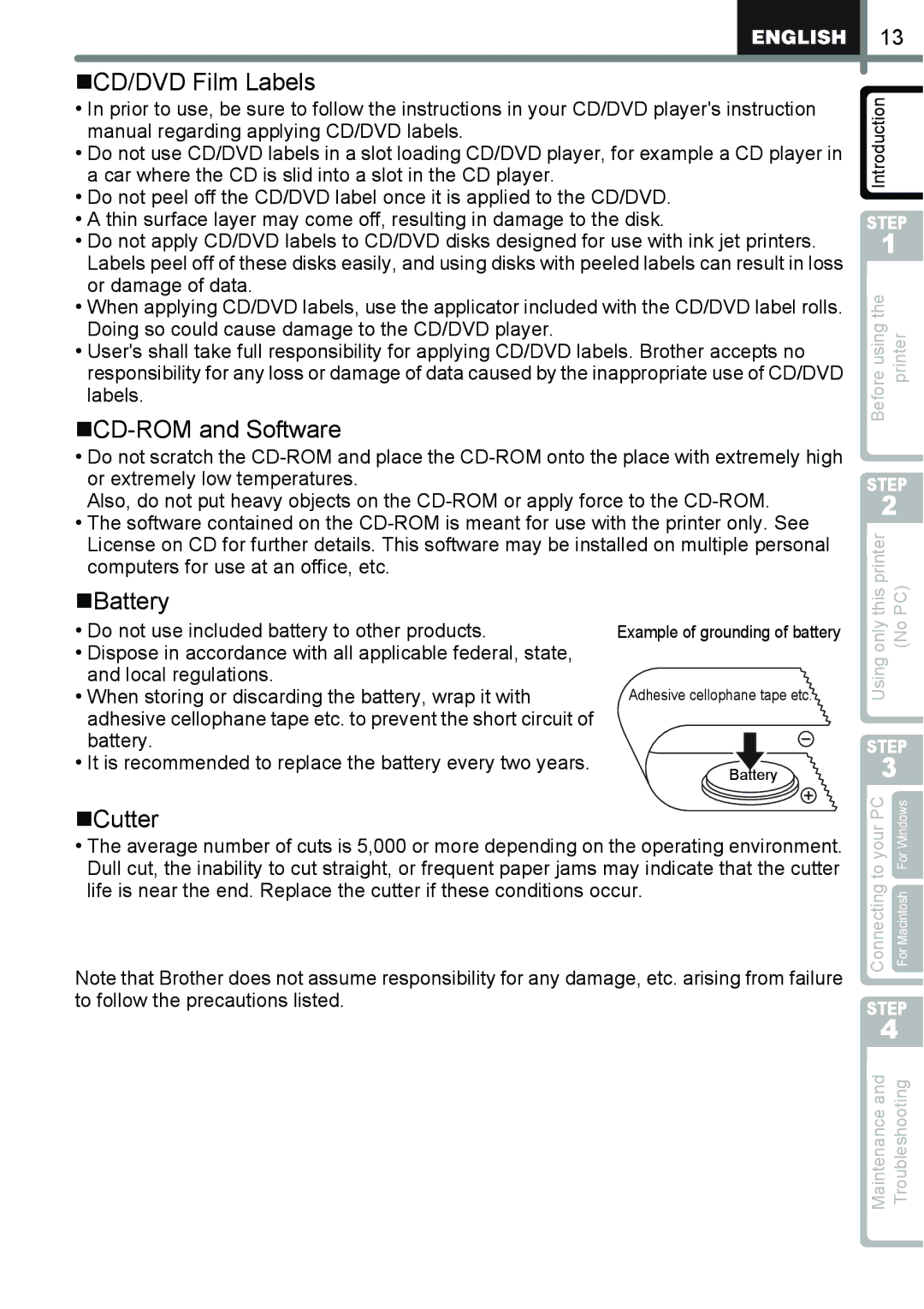 Brother QL-650TD manual „CD/DVD Film Labels, „CD-ROM and Software 