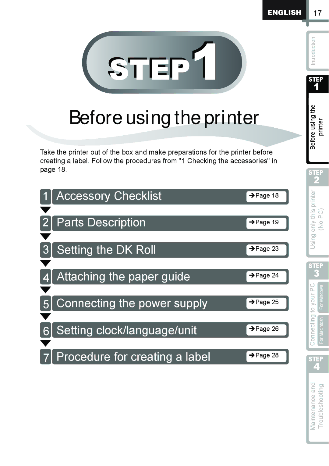 Brother QL-650TD manual Before using the printer 