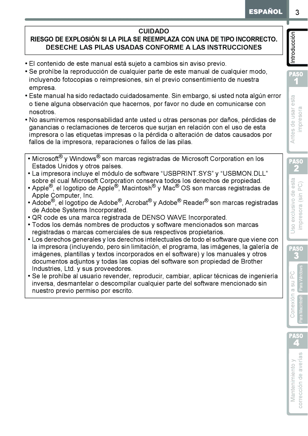 Brother QL-650TD manual Su PC 