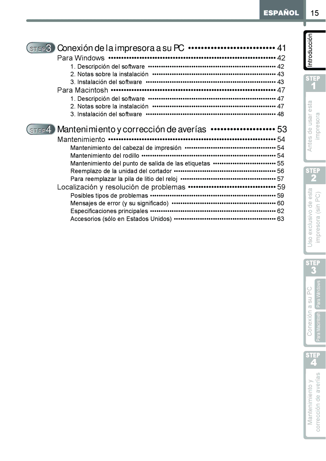 Brother QL-650TD manual Localización y resolución de problemas, Para Windows, Para Macintosh, Mantenimiento 