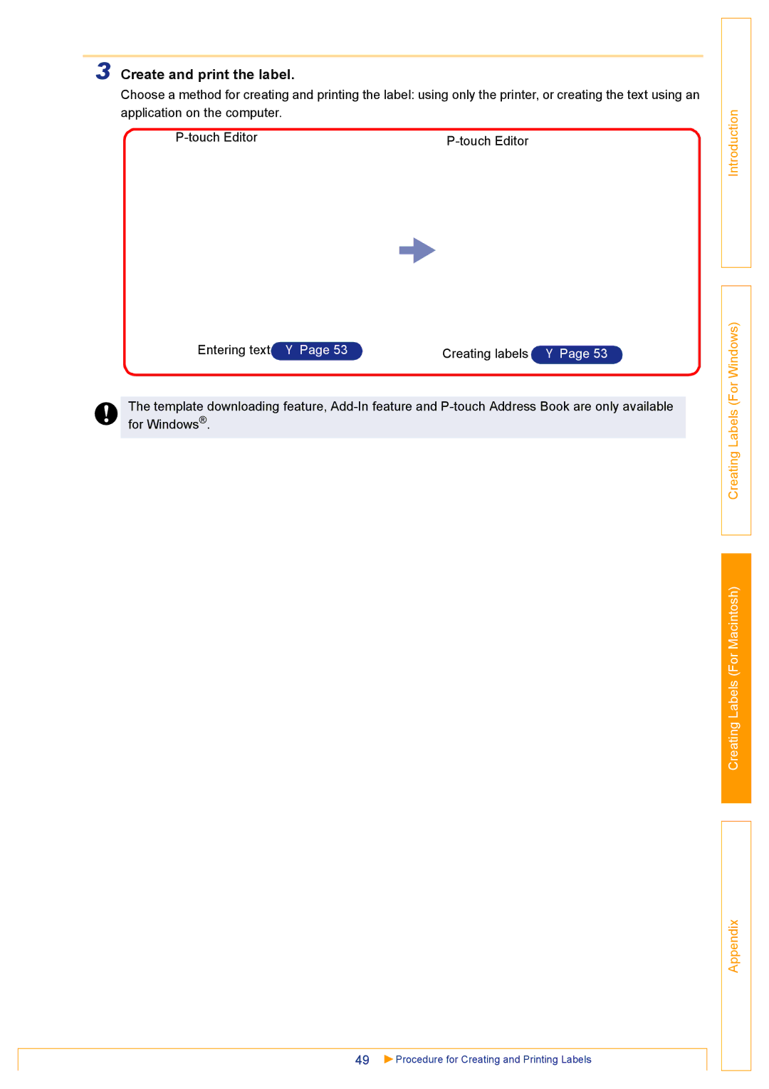 Brother QL500 manual Entering text Î Creating labels Î 