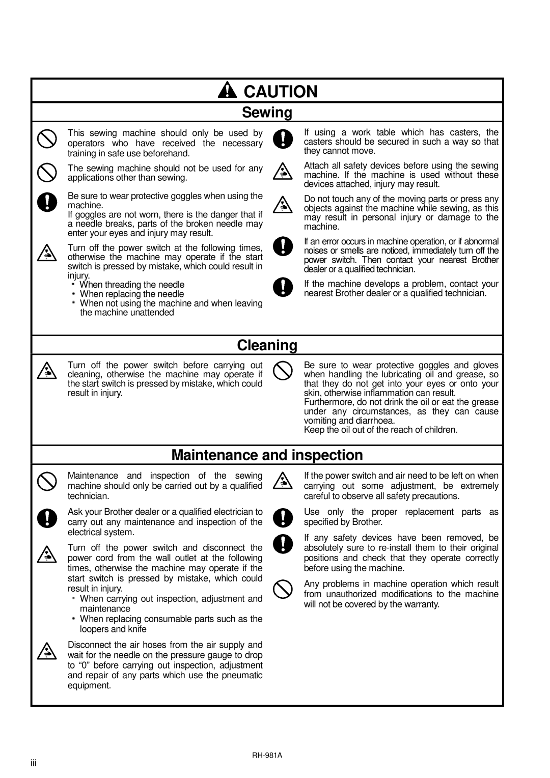 Brother rh-918a manual Sewing 