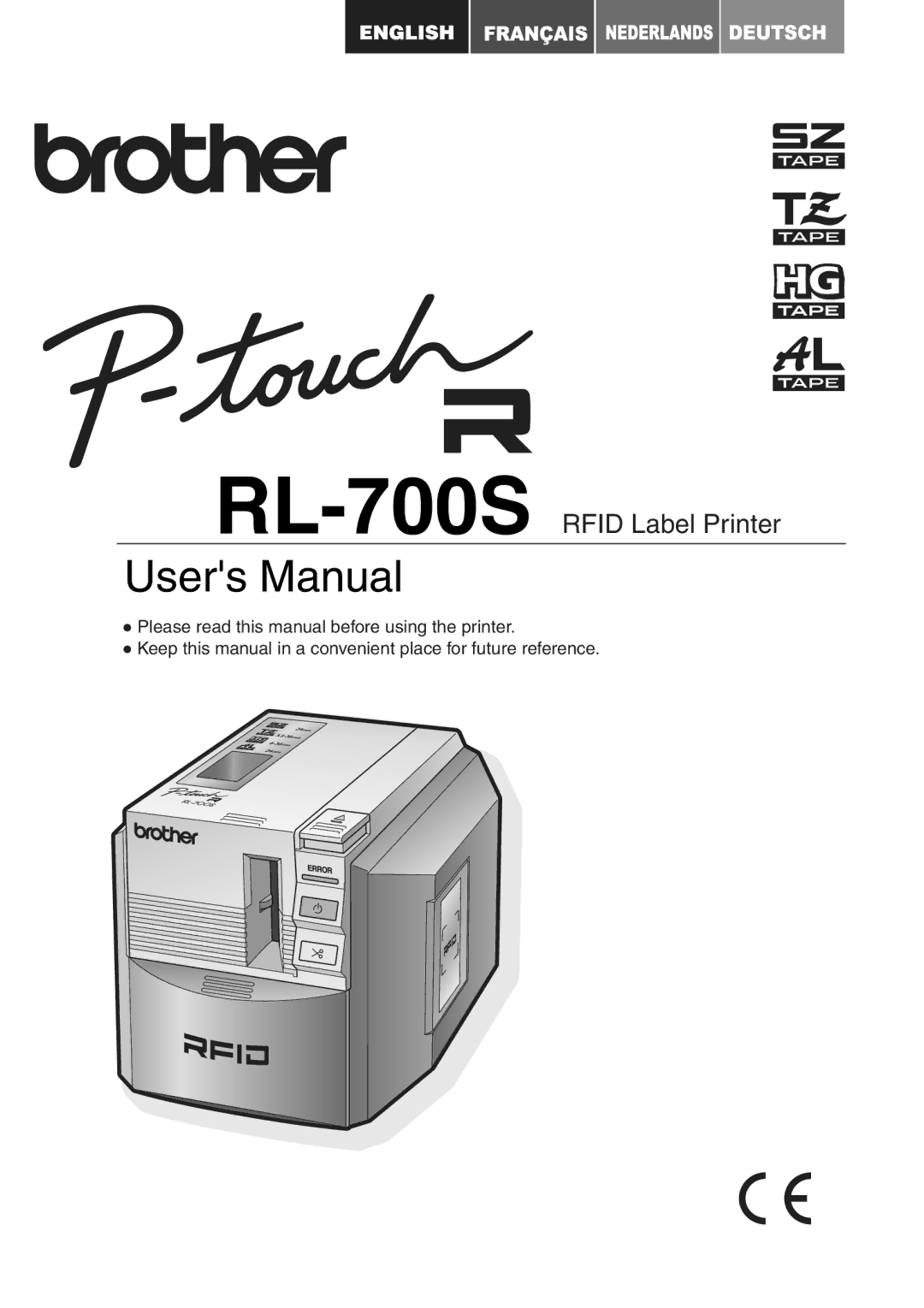 Brother user manual RL-700SRFID Label Printer 