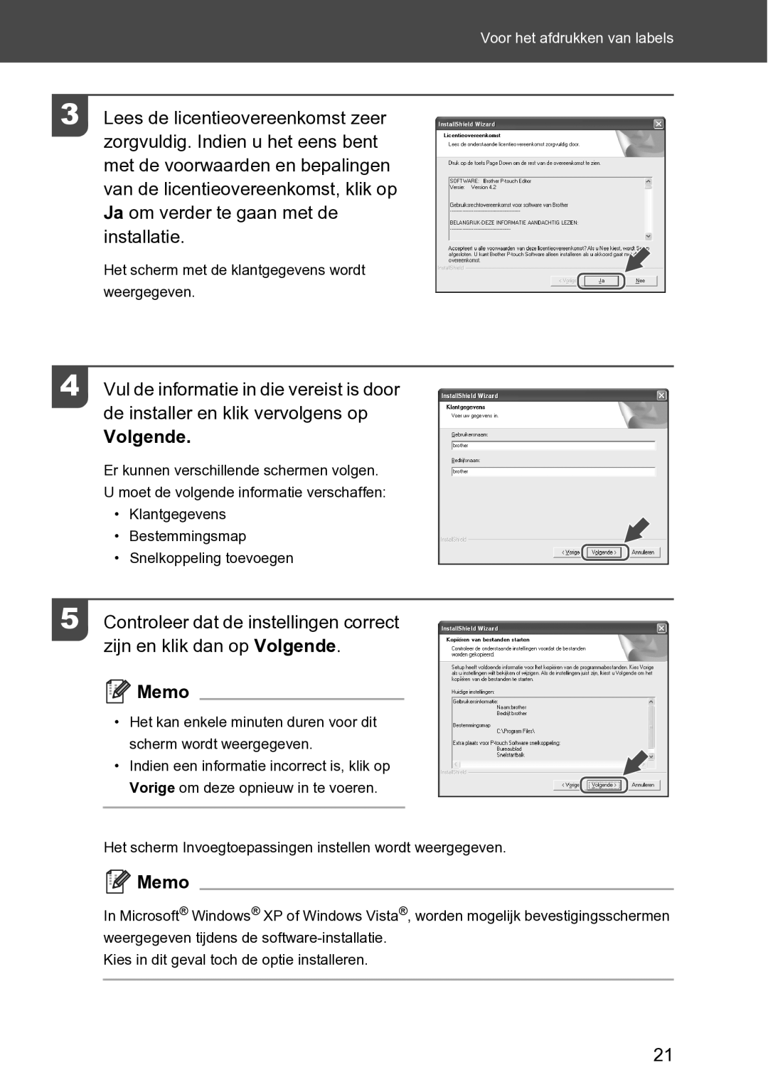 Brother RL-700S user manual Volgende 