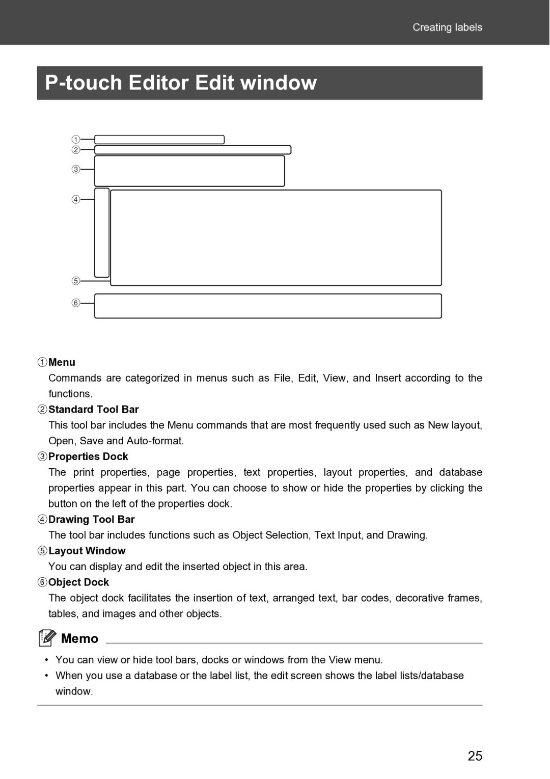 Brother RL-700S user manual Touch Editor Edit window 