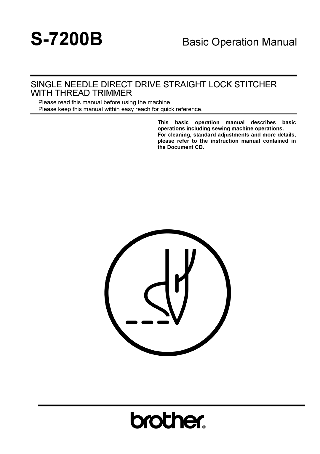 Brother S-7200B operation manual 