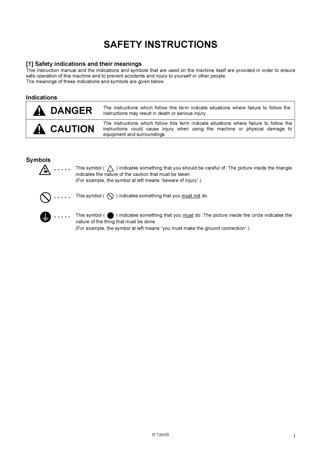 Brother S-7200B operation manual Safety Instructions, · · · · · 