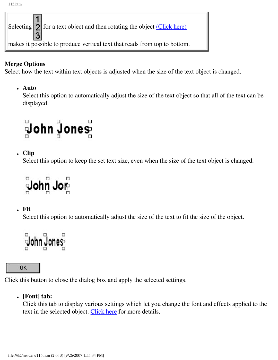 Brother SC-2000 manual Merge Options, Auto, Fit 