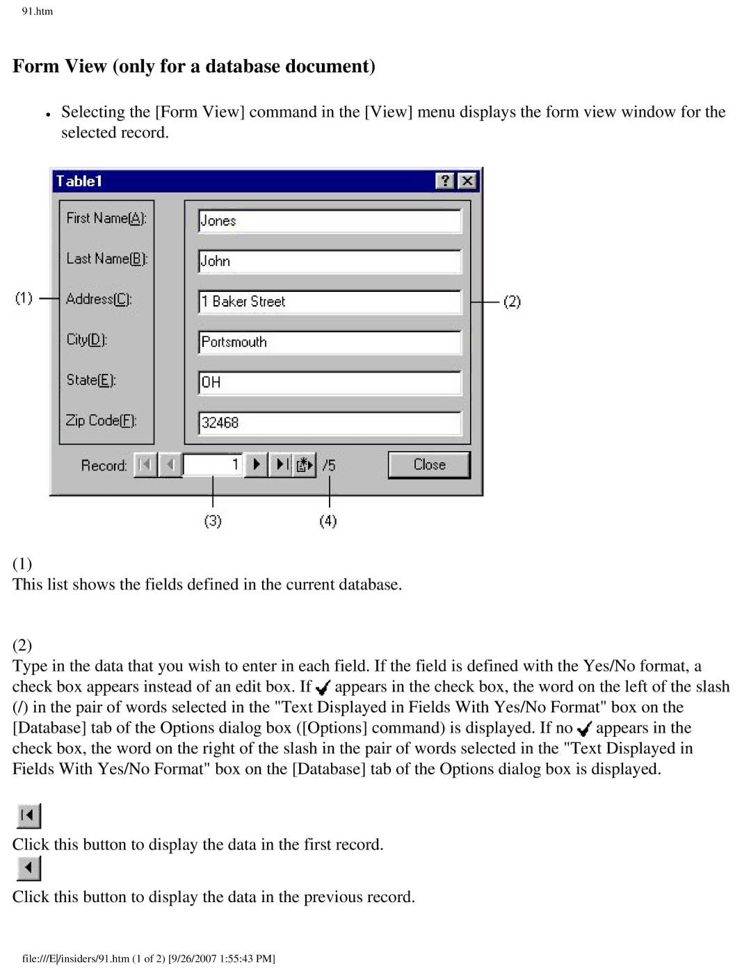 Brother SC-2000 manual Form View only for a database document 