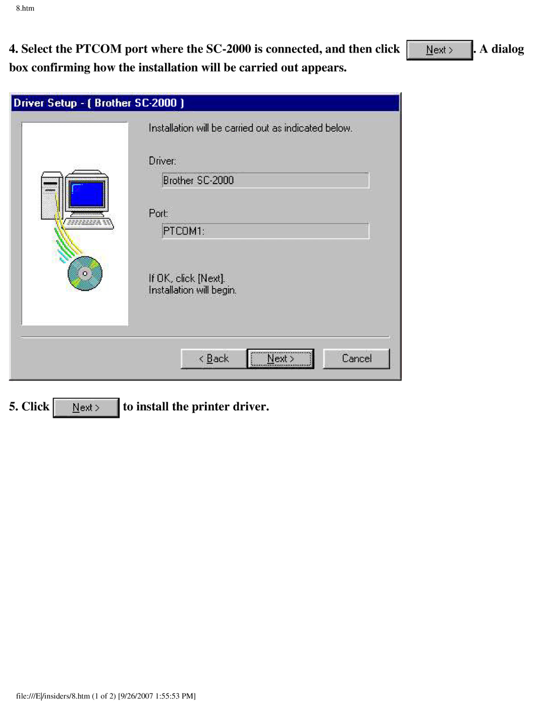 Brother SC-2000 manual Dialog 