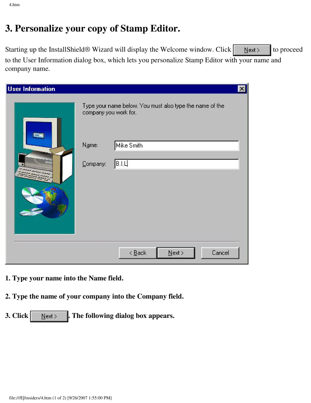 Brother SC-2000 manual Personalize your copy of Stamp Editor 