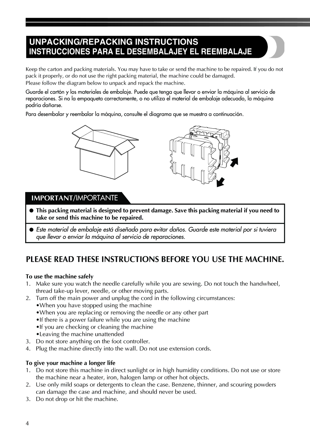 Brother Sewing Machine operation manual Please Read These Instructions Before YOU USE the Machine 