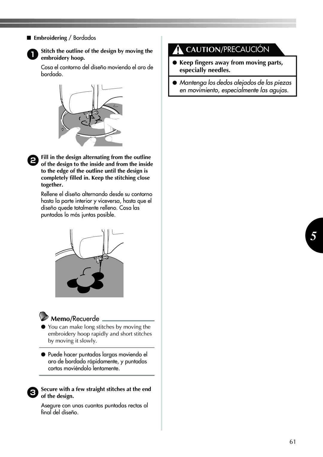 Brother Sewing Machine operation manual Cosa el contorno del diseño moviendo el aro de bordado 