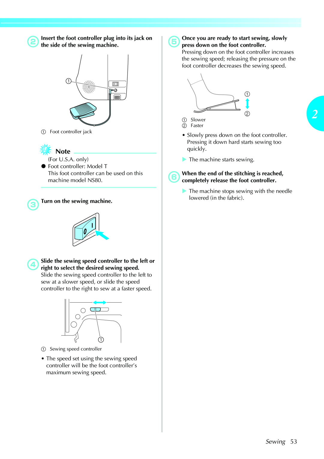 Brother Sewing Machines operation manual cTurn on the sewing machine 
