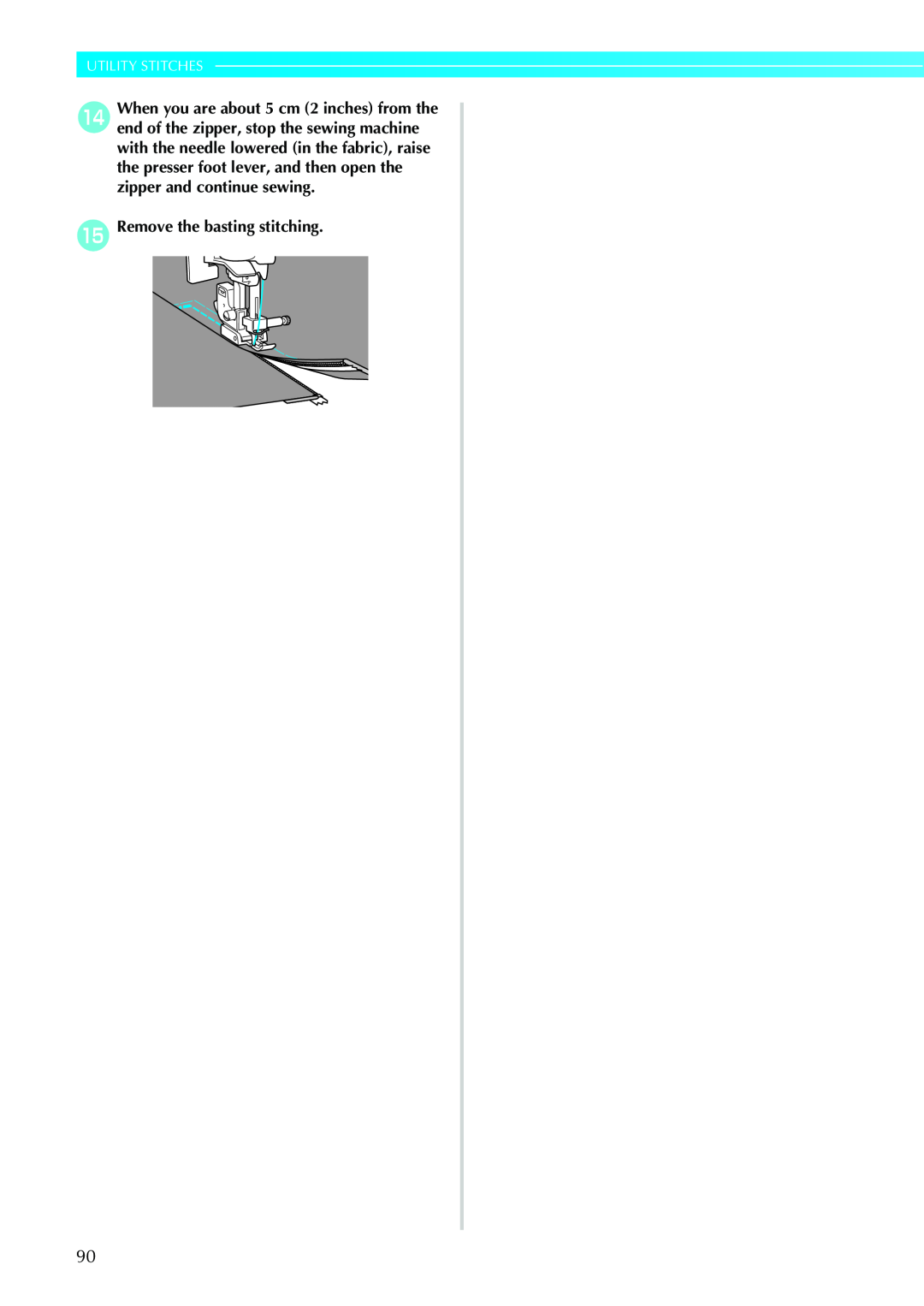 Brother Sewing Machines operation manual Utility Stitches, o Remove the basting stitching 