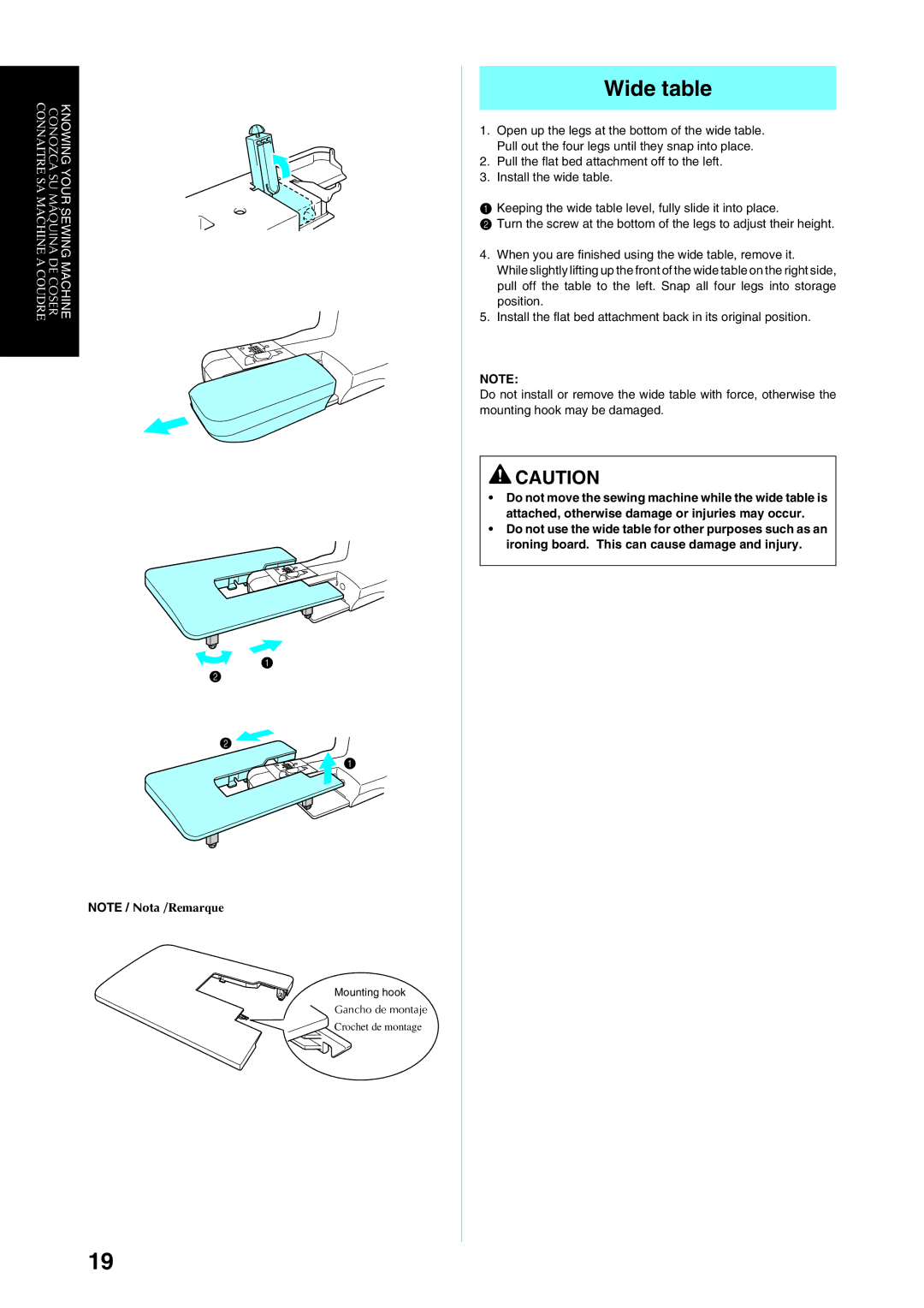 Brother Sewing Manching manual Wide table 