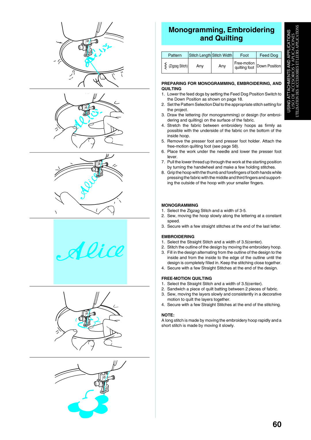 Brother Sewing Manching manual Monogramming, Embroidering Quilting, Preparing for MONOGRAMMING, EMBROIDERING, and Quilting 