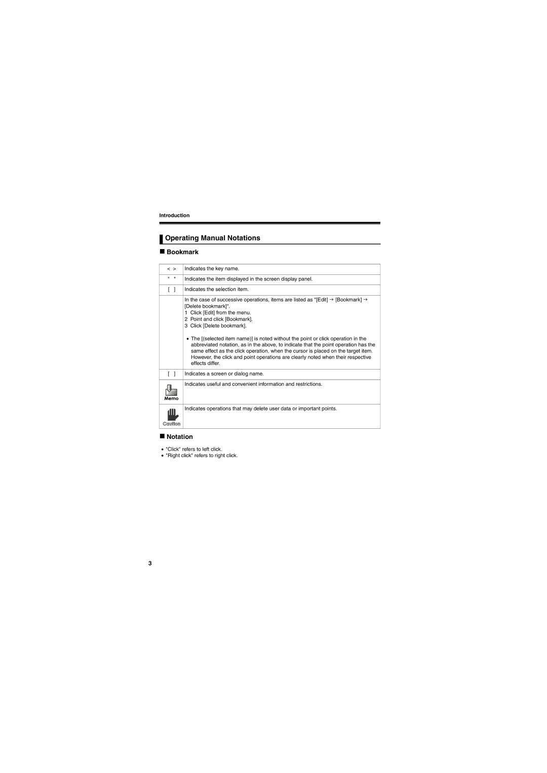 Brother SV-100B appendix „ Bookmark, „ Notation, Introduction 