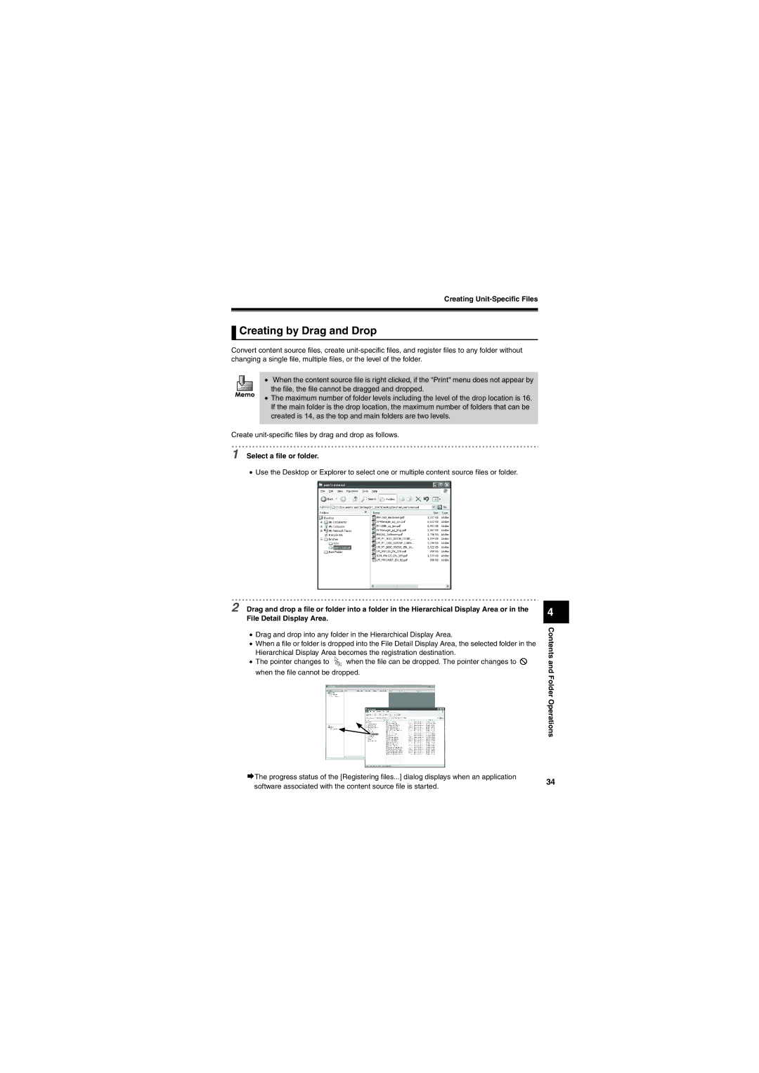 Brother SV-100B appendix Creating by Drag and Drop, Select a file or folder 