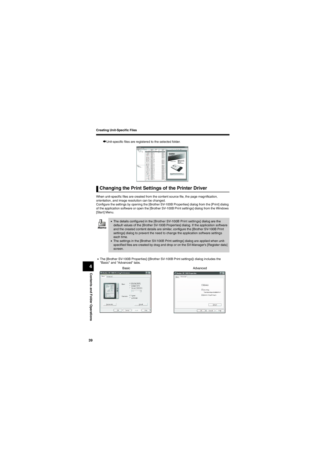 Brother SV-100B appendix Changing the Print Settings of the Printer Driver 