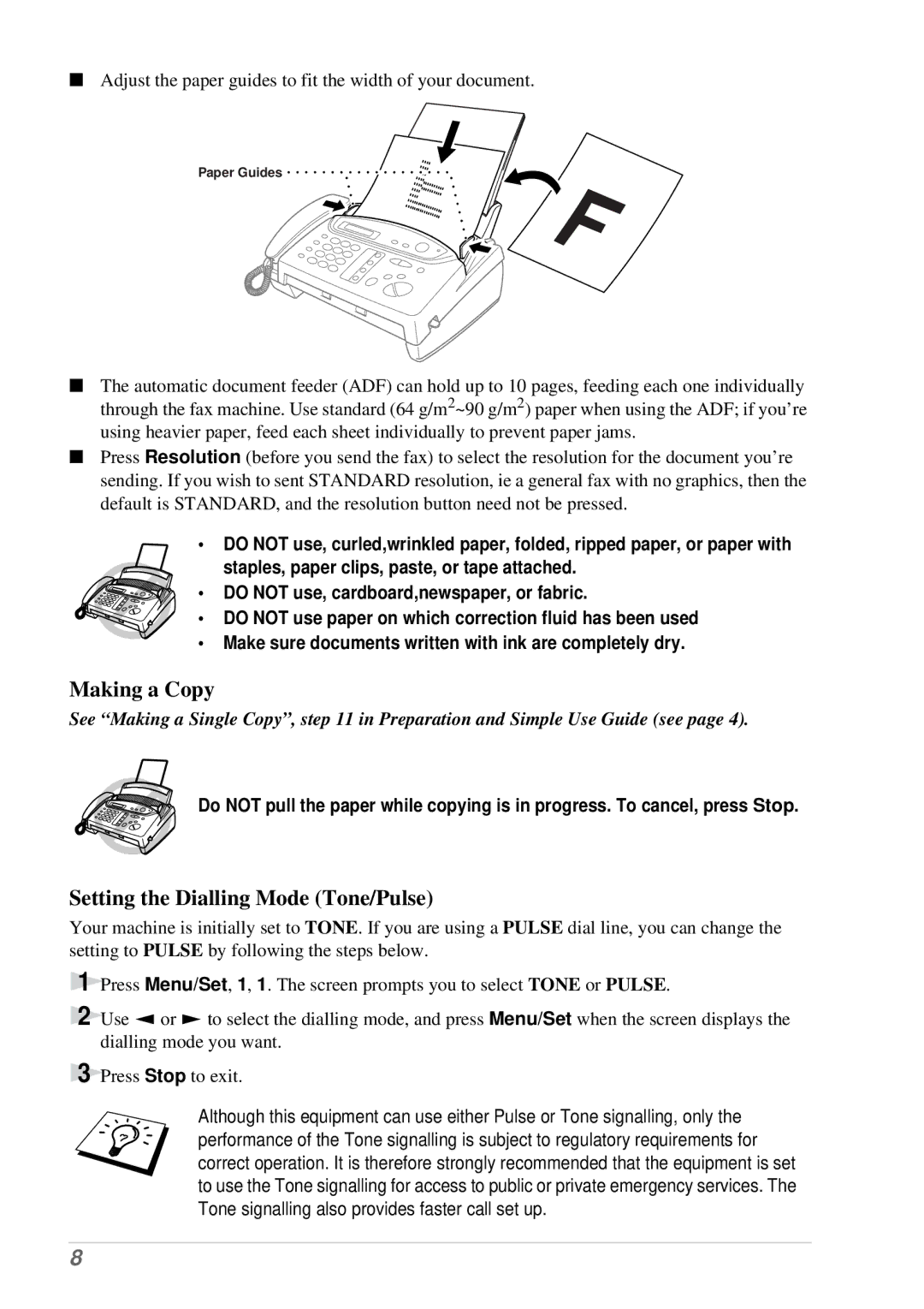 Brother T74, T76 owner manual Making a Copy 