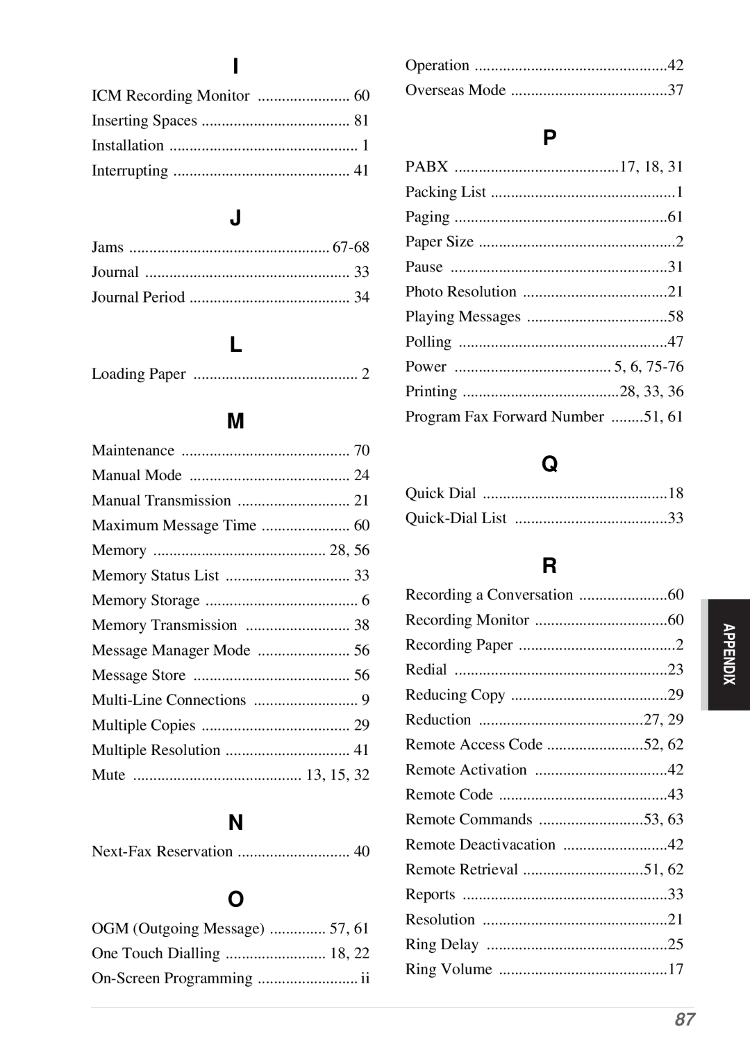 Brother T76, T74 owner manual 17, 18 