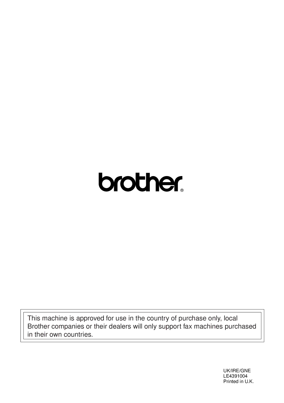 Brother T74, T76 owner manual Uk/Ire/Gne 