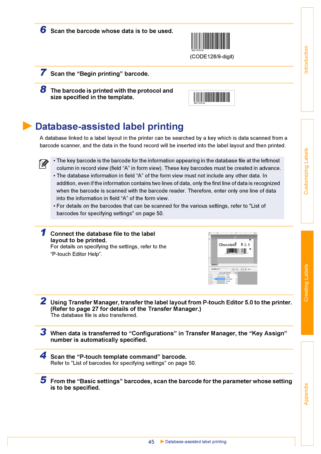 Brother TD-4000 appendix Creating Labels 