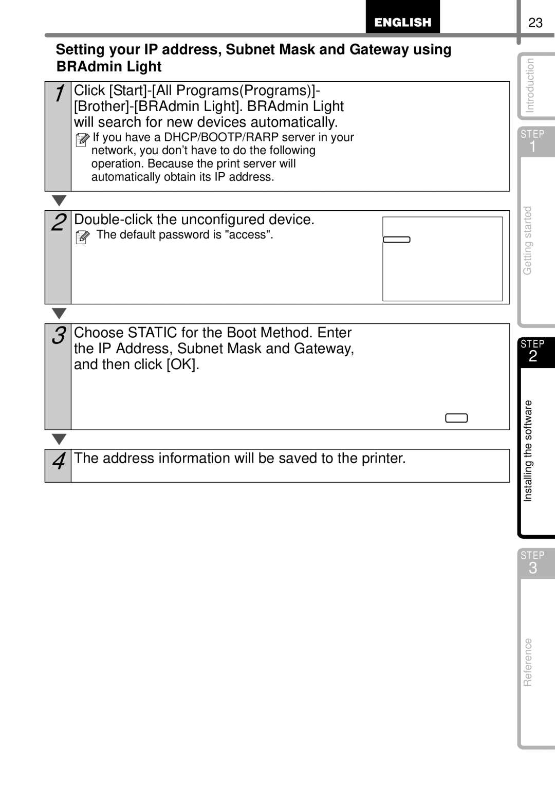 Brother TD4100N, TD4000 manual Double-click the unconfigured device 