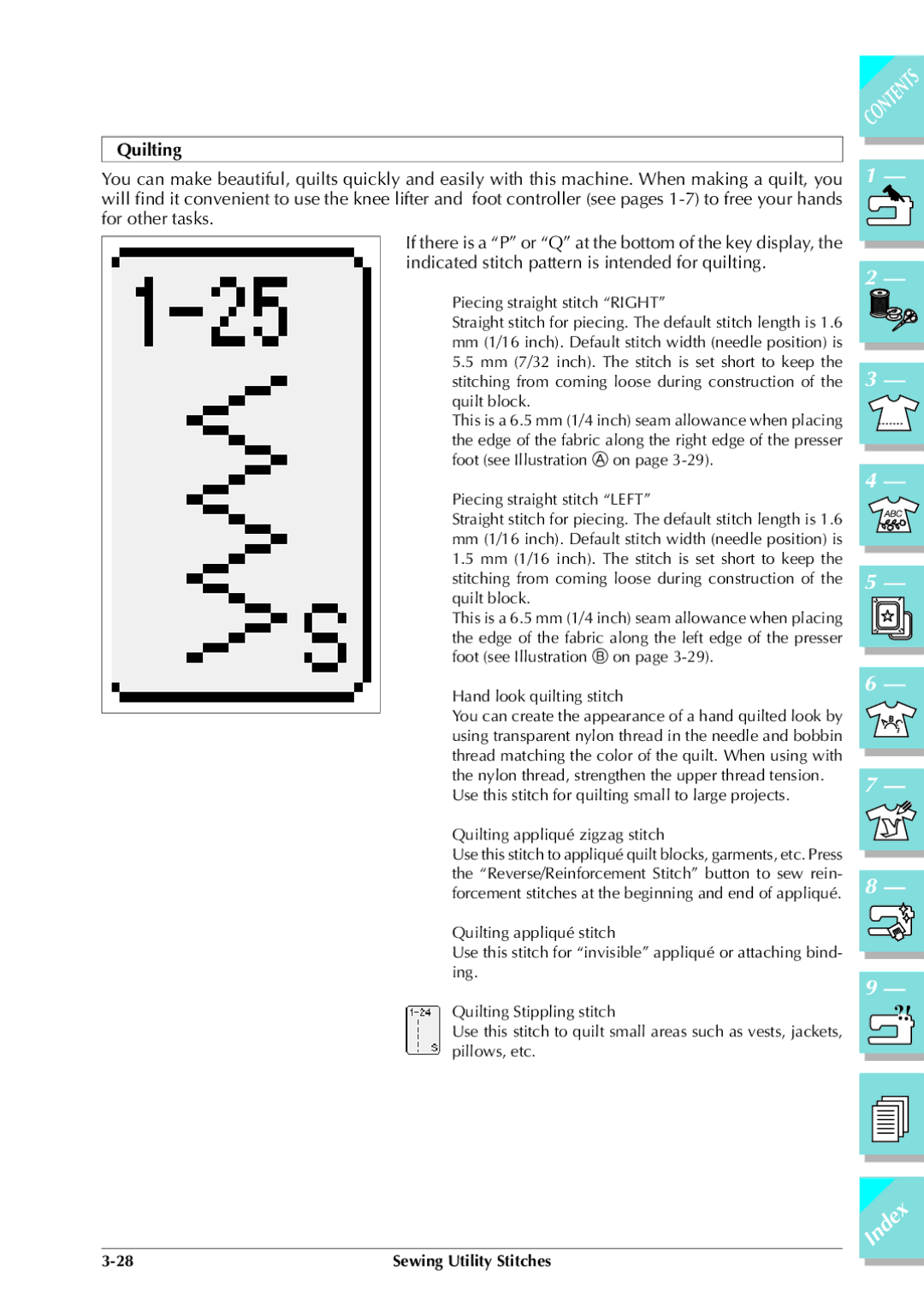 Brother ULT 2003D manual Quilting 