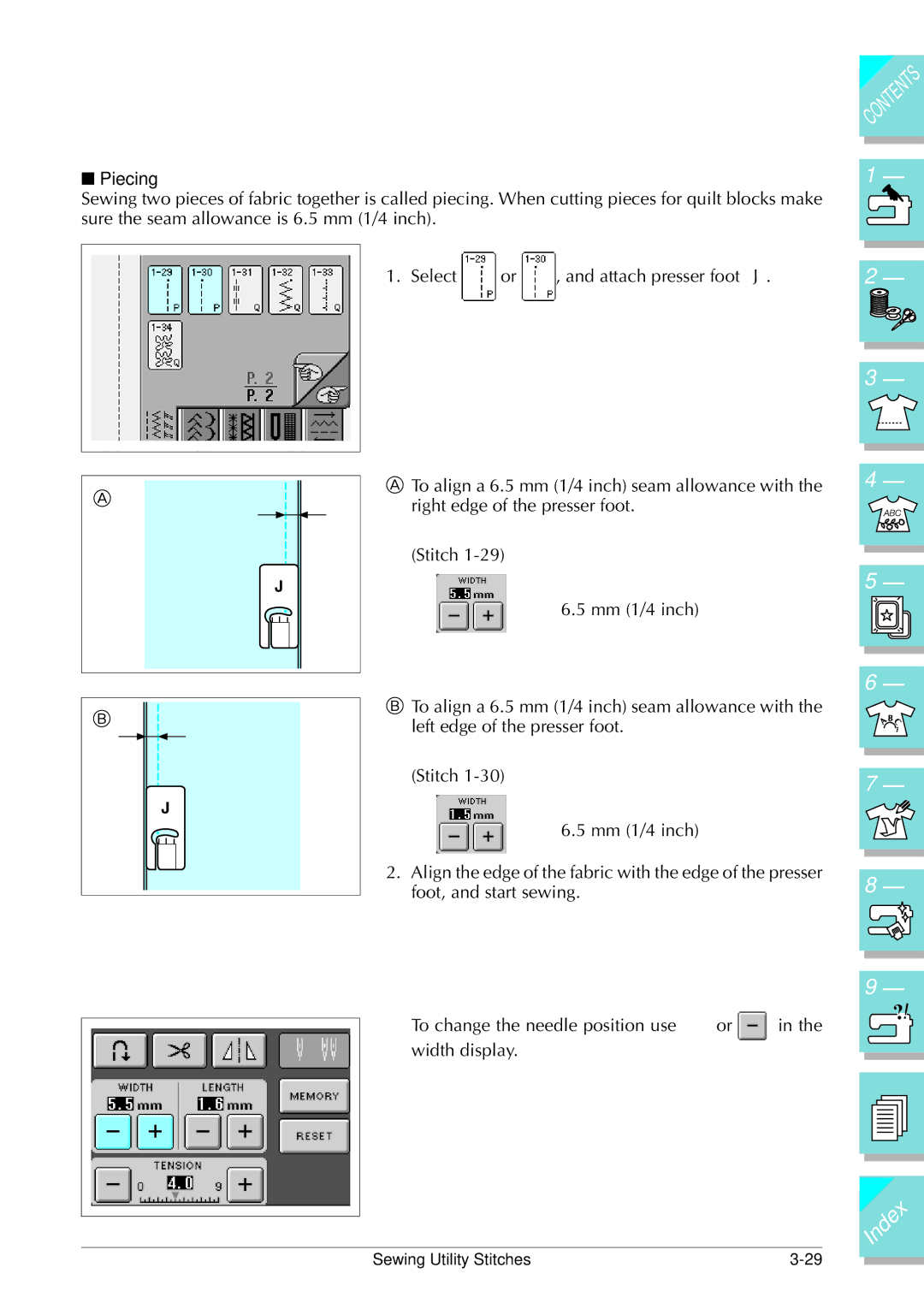 Brother ULT 2003D manual Piecing 