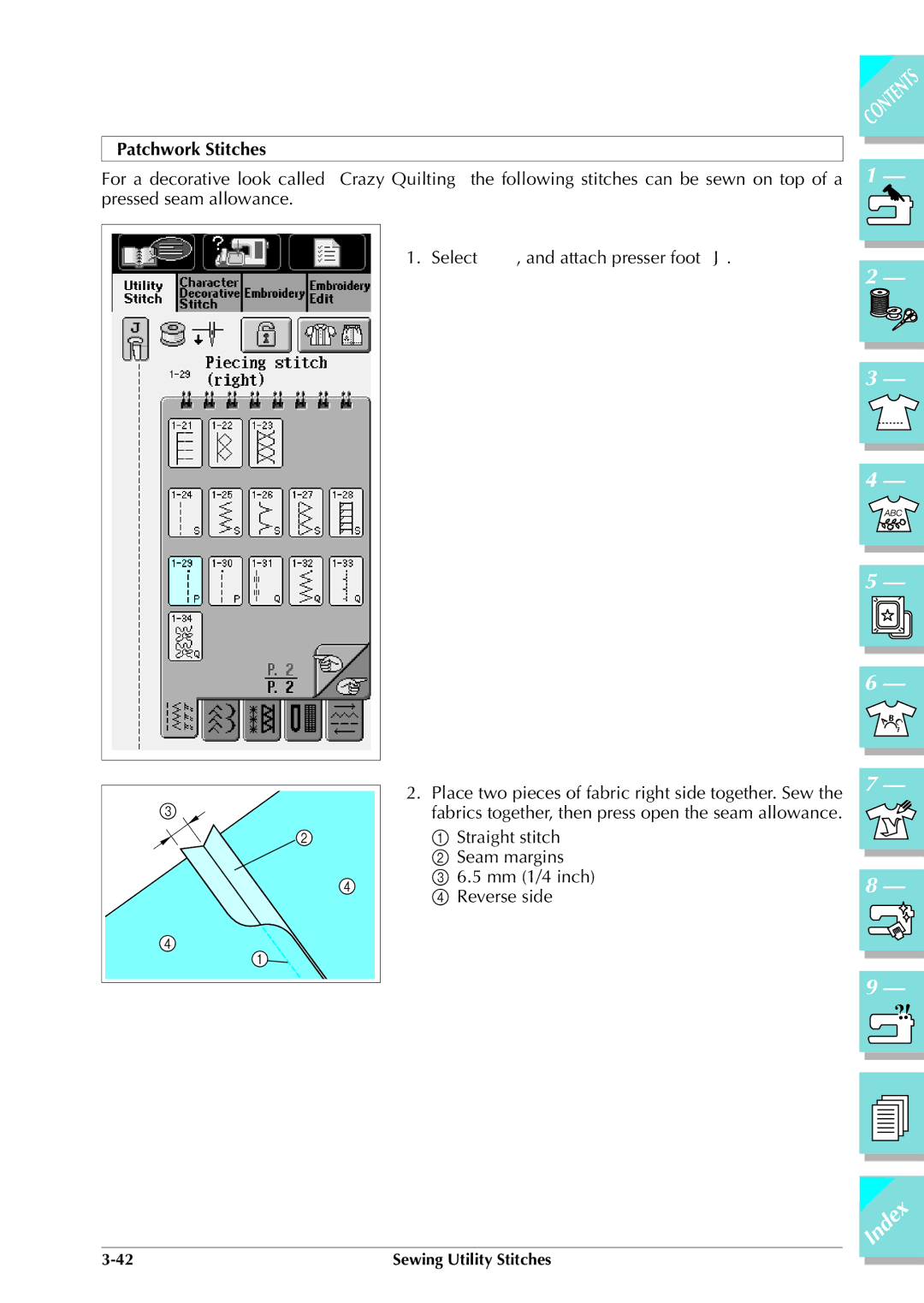 Brother ULT 2003D manual Patchwork Stitches 