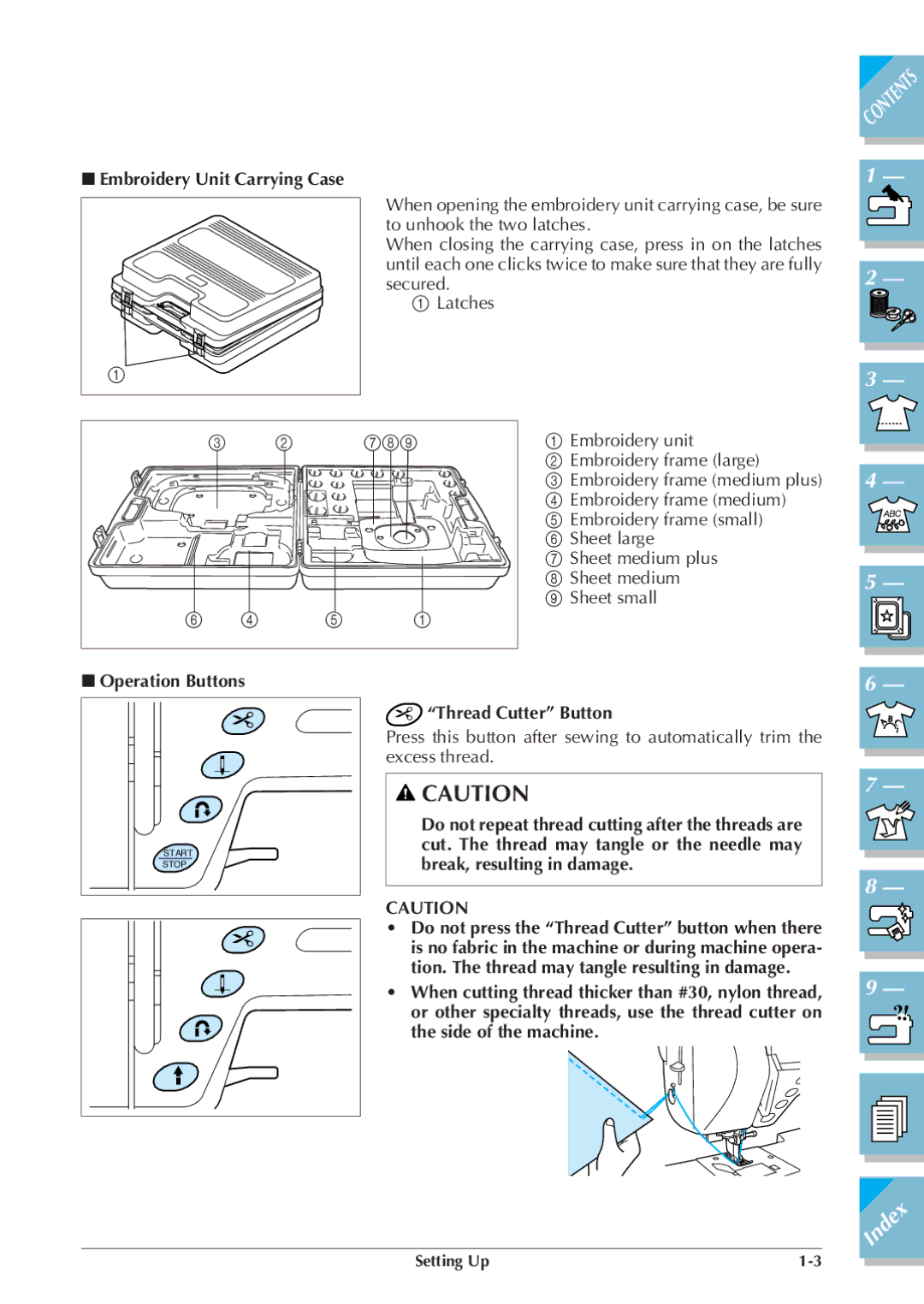 Brother ULT 2003D manual Operation Buttons, Thread Cutter Button 