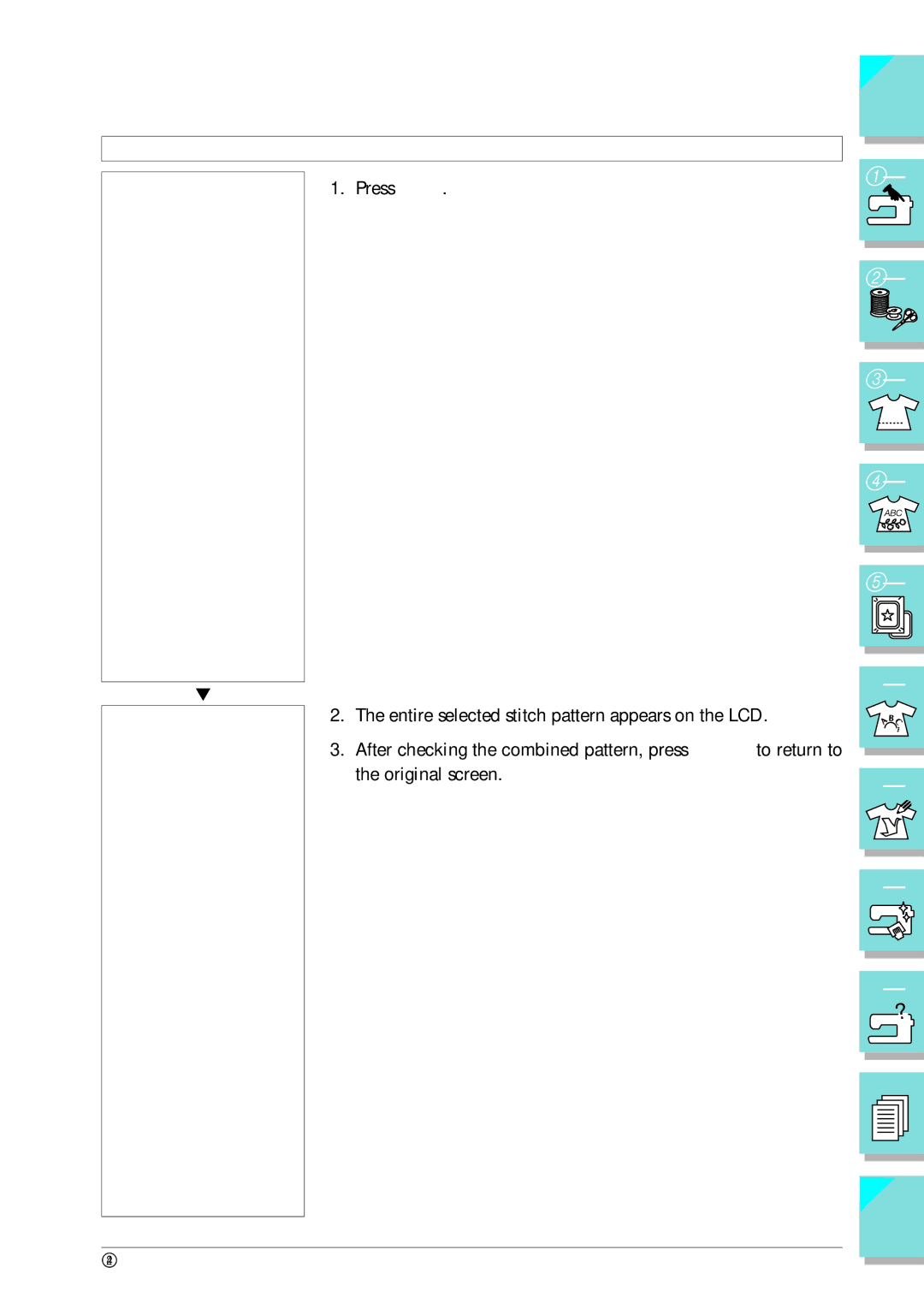 Brother ULT 2003D manual Checking Combined Stitch Patterns 