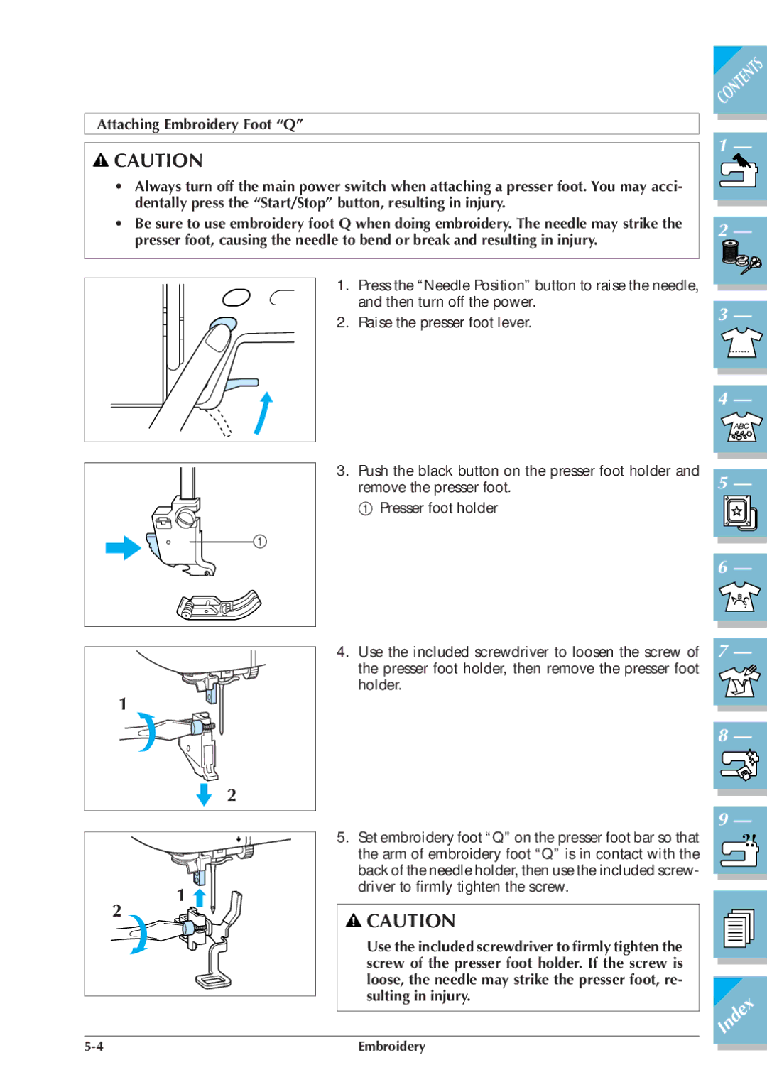 Brother ULT 2003D manual Index 