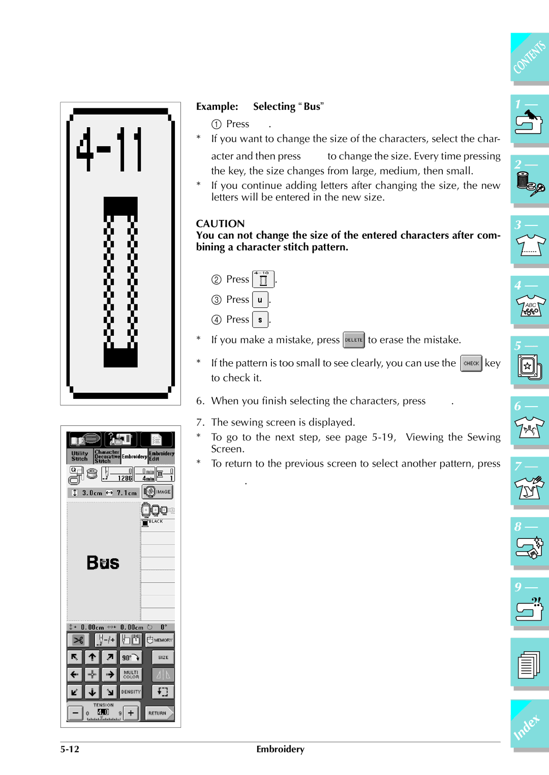 Brother ULT 2003D manual Example Selecting Bus 