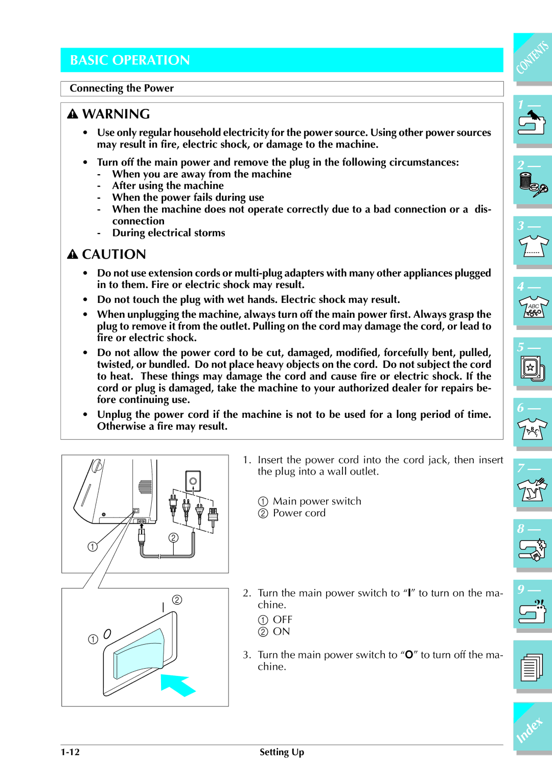 Brother ULT 2003D manual Basic Operation 